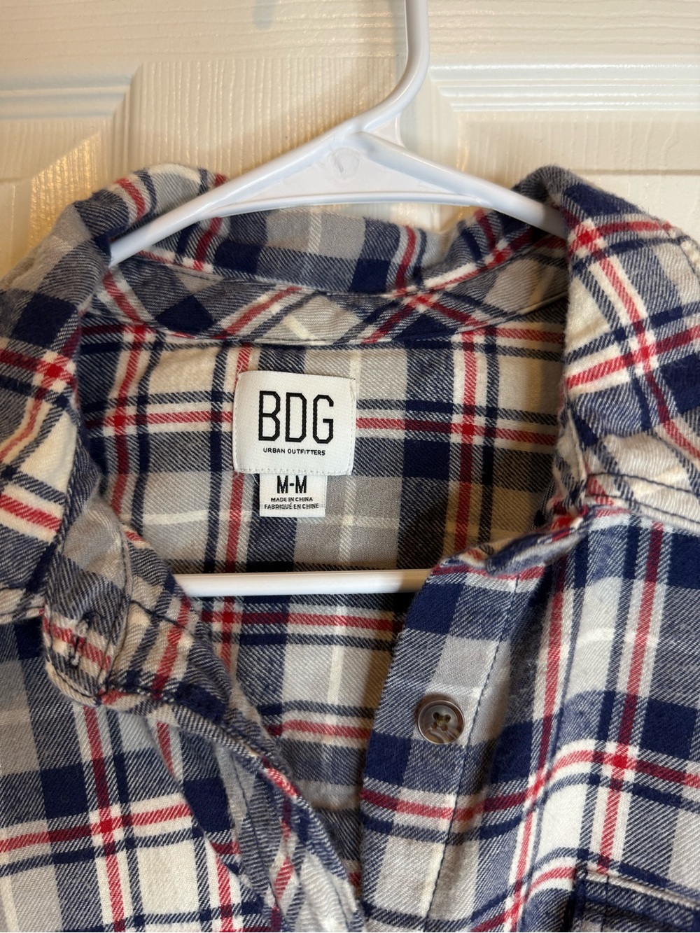 BDG Urban Outfitters Cropped Plaid Flannel Shirt – Size M - Picture 4 of 5